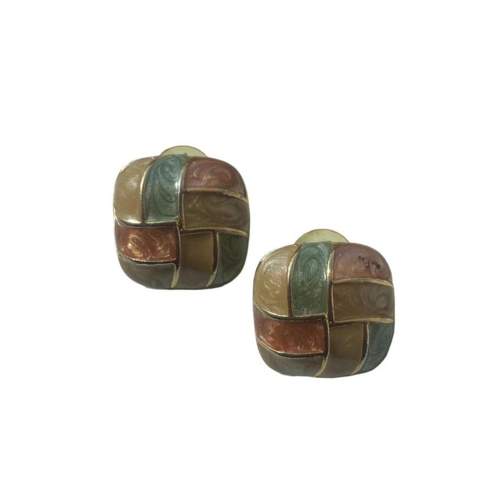 Vintage Square Shaped Pastel Earrings